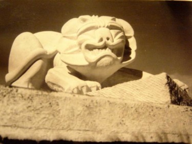 Sculpture titled "lion 1" by Umo, Original Artwork, Stone