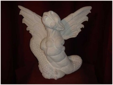Sculptuur getiteld "Dragon" door Umo, Origineel Kunstwerk, Steen