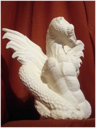 Sculptuur getiteld "dragon" door Umo, Origineel Kunstwerk, Steen