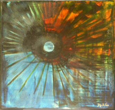 Malerei mit dem Titel "Auge Gottes" von Jörg Hanam, Original-Kunstwerk, Öl