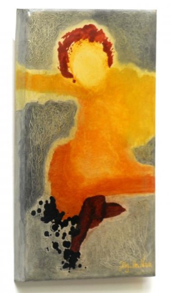 Malerei mit dem Titel "Der Feuermensch" von Jörg Hanam, Original-Kunstwerk, Öl