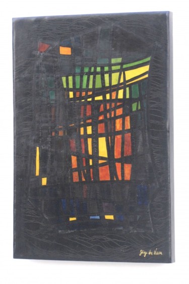 Malerei mit dem Titel "Kirchenfenster" von Jörg Hanam, Original-Kunstwerk, Öl