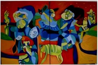Pittura intitolato "Coqui Vela- "Aya" da Un Camino, Opera d'arte originale