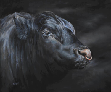 Painting titled "Aberdeen Angus show…" by Una Hurst, Original Artwork, Oil