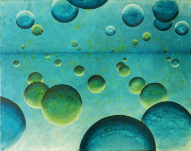 Peinture intitulée "Messages from Water" par Un Air De Kiwano, Œuvre d'art originale, Huile