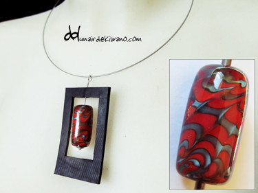 Design intitulée "pendentif" par Un Air De Kiwano, Œuvre d'art originale, Bijoux