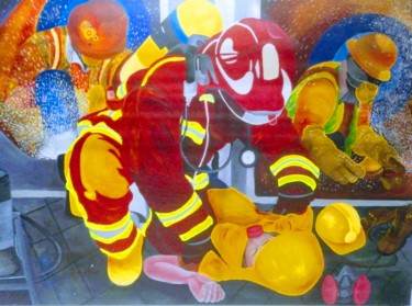 Painting titled "seguridad Industrial" by Marta Puerta, Original Artwork, Acrylic