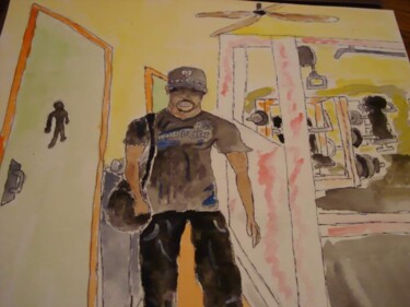 Painting titled "Stress Relief" by Unchained, Original Artwork, Watercolor