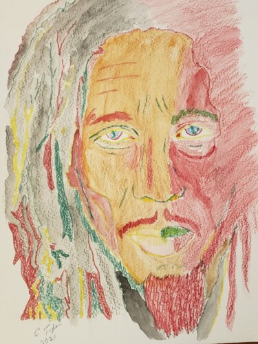 Malerei mit dem Titel "Mr. Marley: Philoso…" von Unchained, Original-Kunstwerk, Aquarell
