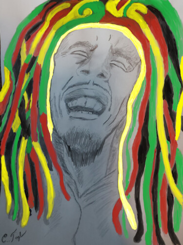 图画 标题为“Marley with a Splas…” 由Unchained, 原创艺术品, 铅笔