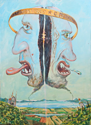 Malerei mit dem Titel "Casus Belli (Янус)" von Krnkhv, Original-Kunstwerk, Öl