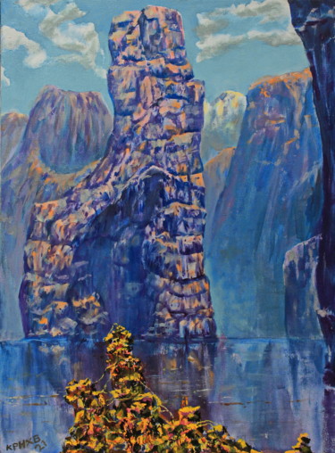 제목이 "Озеро.  71х51  for…"인 미술작품 Крнхв로, 원작, 기름 나무 들것 프레임에 장착됨