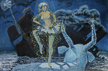 Peinture intitulée "Четвёртое похищение…" par Krnkhv, Œuvre d'art originale, Huile