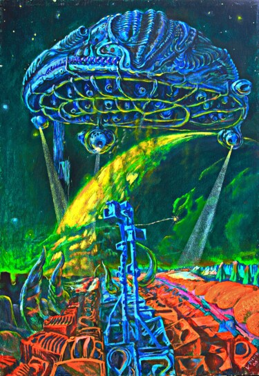 Pintura titulada "А вы, тарелки, таре…" por Krnkhv, Obra de arte original, Oleo