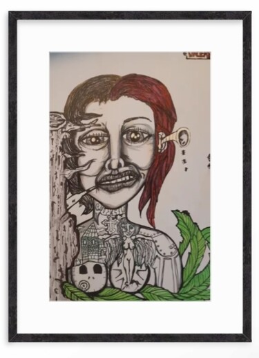 Incisioni, stampe intitolato "Emty mind framed" da Undertaci, Opera d'arte originale, Stampa digitale Montato su Vetro