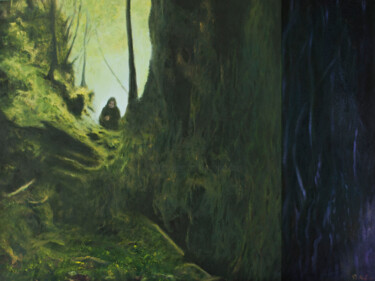 Painting titled "Roots" by Przemek Kret, Original Artwork, Oil