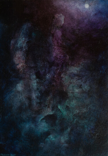 Malarstwo zatytułowany „Wishing on the Moon” autorstwa Przemek Kret, Oryginalna praca, Olej