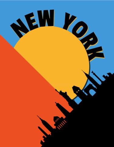 Arte digital titulada "City Lines New York" por Une Affaire De Filles, Obra de arte original, Trabajo Digital 2D