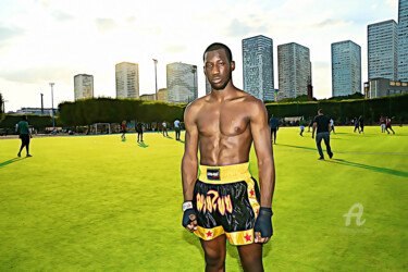 Fotografia zatytułowany „Boxeur sur un terra…” autorstwa Farouk Ferrah, Oryginalna praca, Manipulowana fotografia