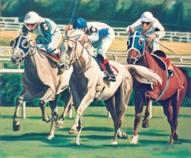 Painting titled "Koşan Atlar" by İSmail Üner, Original Artwork