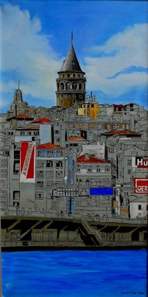 Painting titled "GalataKulesi" by İSmail Üner, Original Artwork