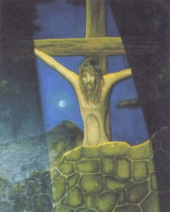 Pittura intitolato "crocifissione" da Artiglio, Opera d'arte originale