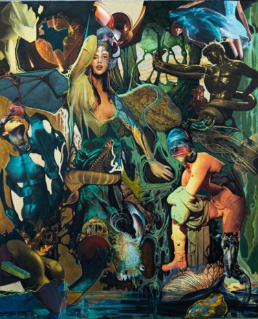 Nike and Haphaestus's Kabeiri Peinture intitulée "Nike and Haphaestus…" par Cezar Ungureanu, Œuvre d'art originale, Acrylique Monté sur Châssis