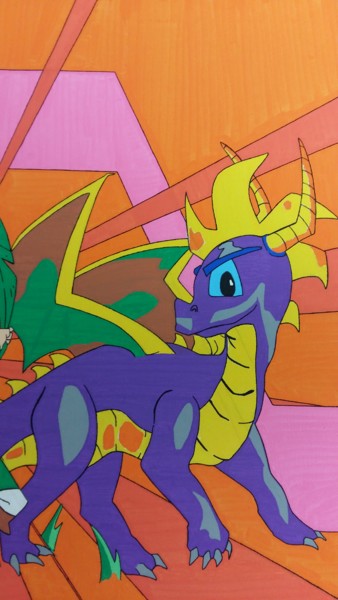 Peinture intitulée "Spyro the dragon/To…" par Xavier Nowakowski, Œuvre d'art originale, Autre