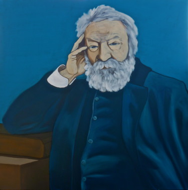 Painting titled "Victor Hugo" by James La Bruyere, Original Artwork, Acrylic Mounted on Wood Stretcher frame