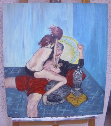 Peinture intitulée "Les amants" par Nathalie Defour, Œuvre d'art originale, Acrylique