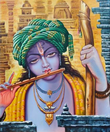 Peinture intitulée "Krishna1" par Unknow Artist, Œuvre d'art originale, Acrylique