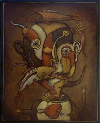 Peinture intitulée "Le pêcheur" par Unknown Artist, Œuvre d'art originale