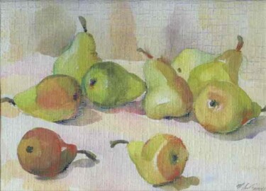Картина под названием "Pears" - Unknown Artist, Подлинное произведение искусства, Масло