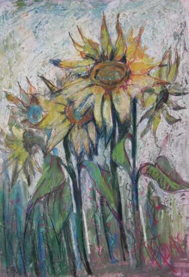Картина под названием "Sunflower" - Unknown Artist, Подлинное произведение искусства