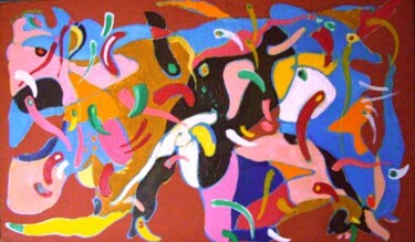 Картина под названием "Весенняя карусель (…" - Unknown Artist, Подлинное произведение искусства