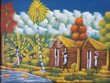 Painting titled "La vida de campo" by Unknown Artist, Original Artwork, Oil