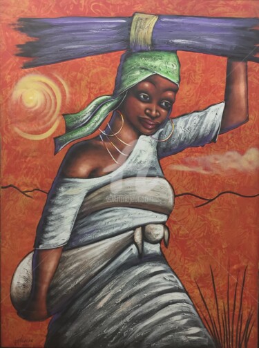 Pintura titulada "Mujer de campo" por Unknown Artist, Obra de arte original, Oleo