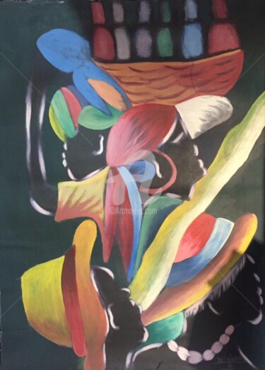 Pintura titulada "LOS COLORES DE AFRI…" por Unknown Artist, Obra de arte original, Oleo