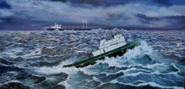 Painting titled "Mary Foss tugboat" by Unknown Artist, Original Artwork, Other