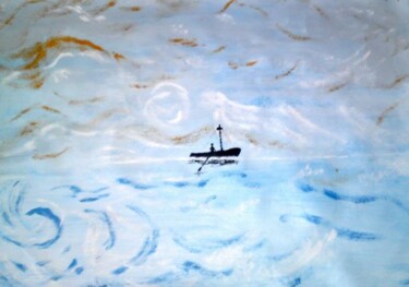 Painting titled "Swirls on the Sea S…" by Unknown Artist, Original Artwork, Oil