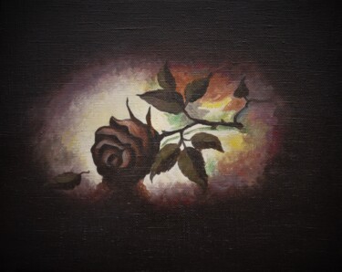Картина под названием "Black Rose" - Unknown Artist, Подлинное произведение искусства