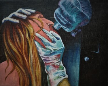 Картина под названием "The Last Kiss" - Unknown Artist, Подлинное произведение искусства, Масло