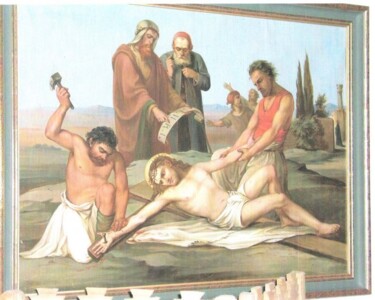 Peinture intitulée "Mise en croix" par Unknown Artist, Œuvre d'art originale