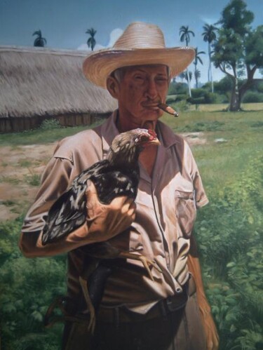 Painting titled "Cuban Peasant / Gua…" by Unknown Artist, Original Artwork, Oil
