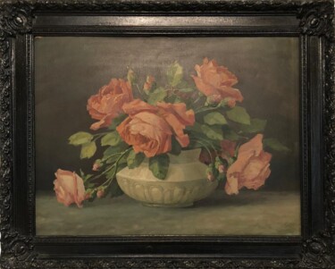 Painting titled "Rose Bouqet" by Unknown Artist, Original Artwork, Oil