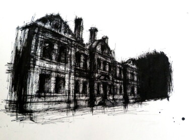 Drawing titled "abbaye" by Unknown Artist, Original Artwork, Ink