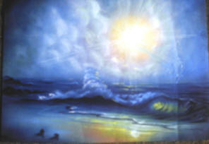 Painting titled "sea" by Josh M, Original Artwork