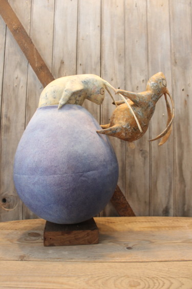 Sculpture intitulée "jarre-cachette et s…" par Un Monde Plus Mieux, Œuvre d'art originale, Céramique