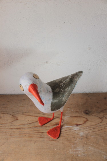 Sculpture intitulée "mouette de la Pelle…" par Un Monde Plus Mieux, Œuvre d'art originale, Papier