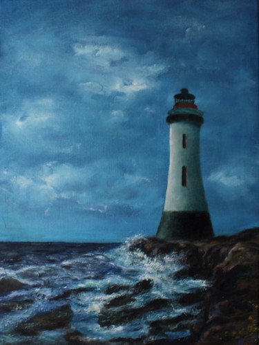 Pintura intitulada "Lighthouse" por Iryna Budai, Obras de arte originais, Óleo